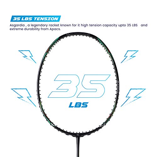 Apacs Asgardia Lite (73 grams Ultra Lightweight) Made in Vietnam | Japanese Graphite Unstrung Badminton Racket with Full Cover | G2-4 1/8 inches