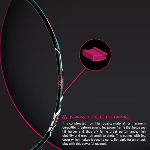 Apacs Graphite 1001 Xtra Power (36LBS, Power Frame with 100% Japanese Graphite) Badminton Racket with Full Cover (Black Blue)