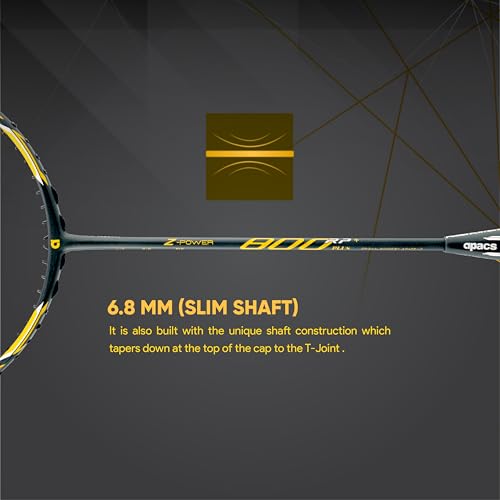 Apacs Z-Power 800 RP+ (38LBS, 100% Japan Made Graphite) 4U | Head Heavy Unstrung Badminton Racquet with Sonic Metal Tech
