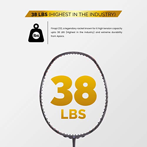 Apacs Z-Ziggler (38 LBS, 6.4mm Slim Shaft) Made in Vietnam | 100% Japanese Graphite Badminton Racket with Free Full Cover (Grey)