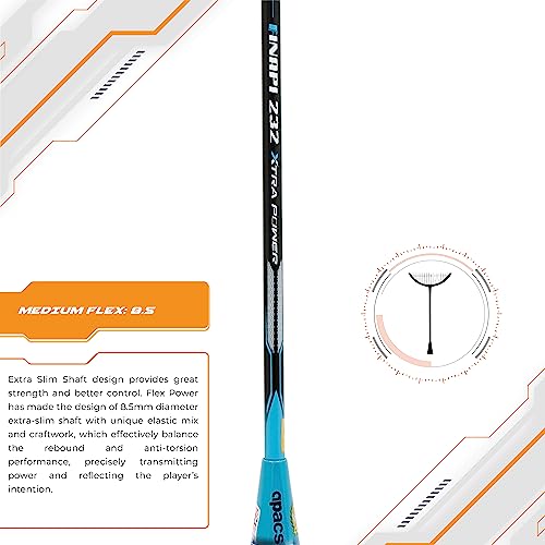 Apacs Finapi 232 Xtra Power (40LBS, 100% Top Grade UHM Japanese Graphite) Extra Strong Professional Unstrung Badminton Racket with Free Full Cover