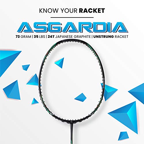 Apacs Asgardia Lite (73 grams Ultra Lightweight) Made in Vietnam | Japanese Graphite Unstrung Badminton Racket with Full Cover | G2-4 1/8 inches