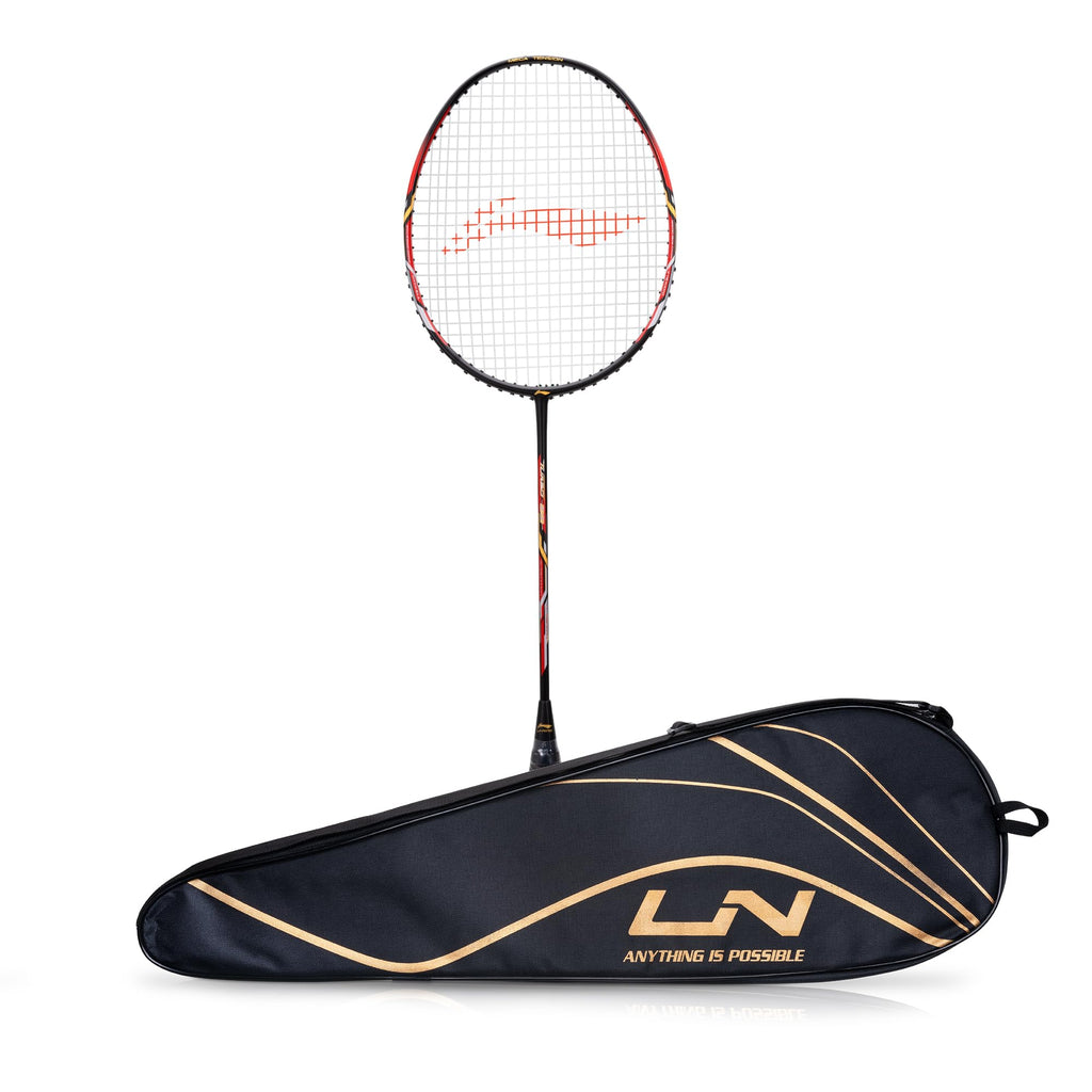 Exergy Katana Strung Badminton Racket - Japanese Graphite, Flexible Shaft, 82g, 32lbs String Tension, G6 Grip Size, Pre-Strung Racquet with Full Cover
