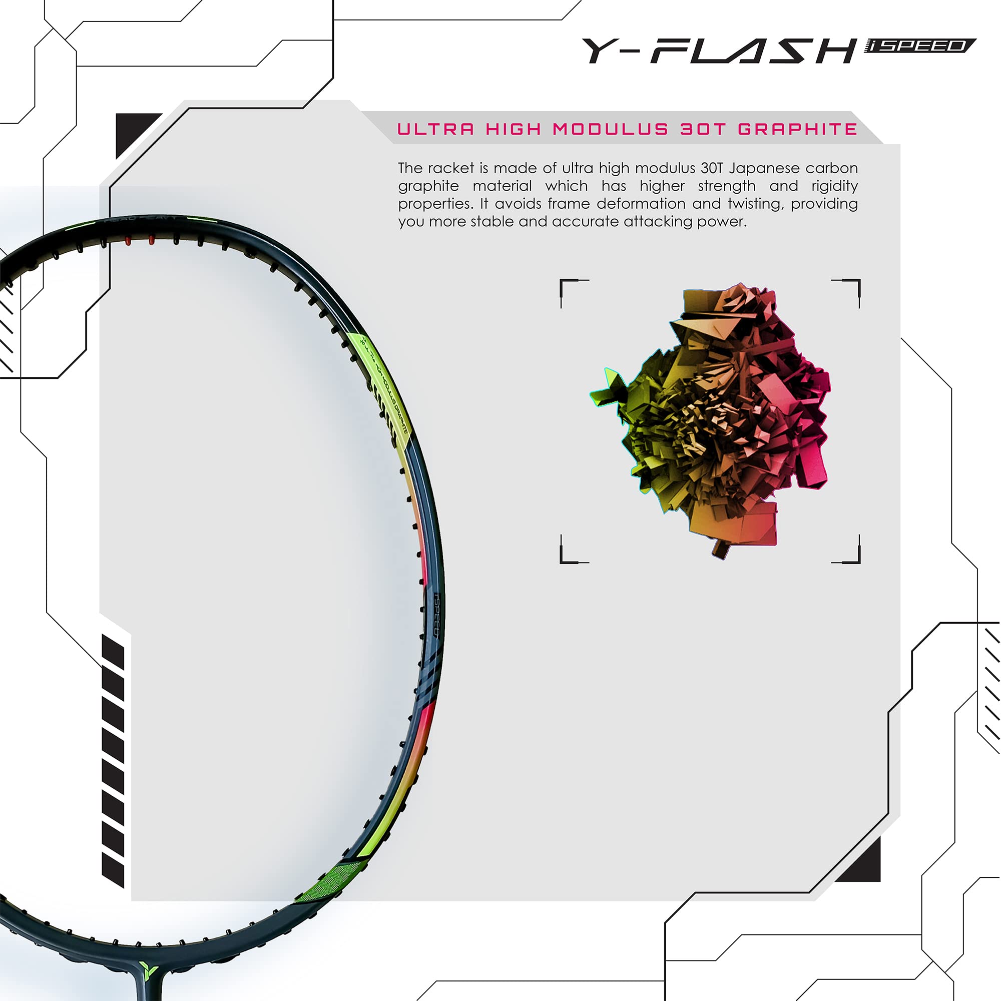 YOUNG Y-Flash Ispeed (100% Ultra Tech Japanese Graphite, 32Lbs) Aero-Dynamic