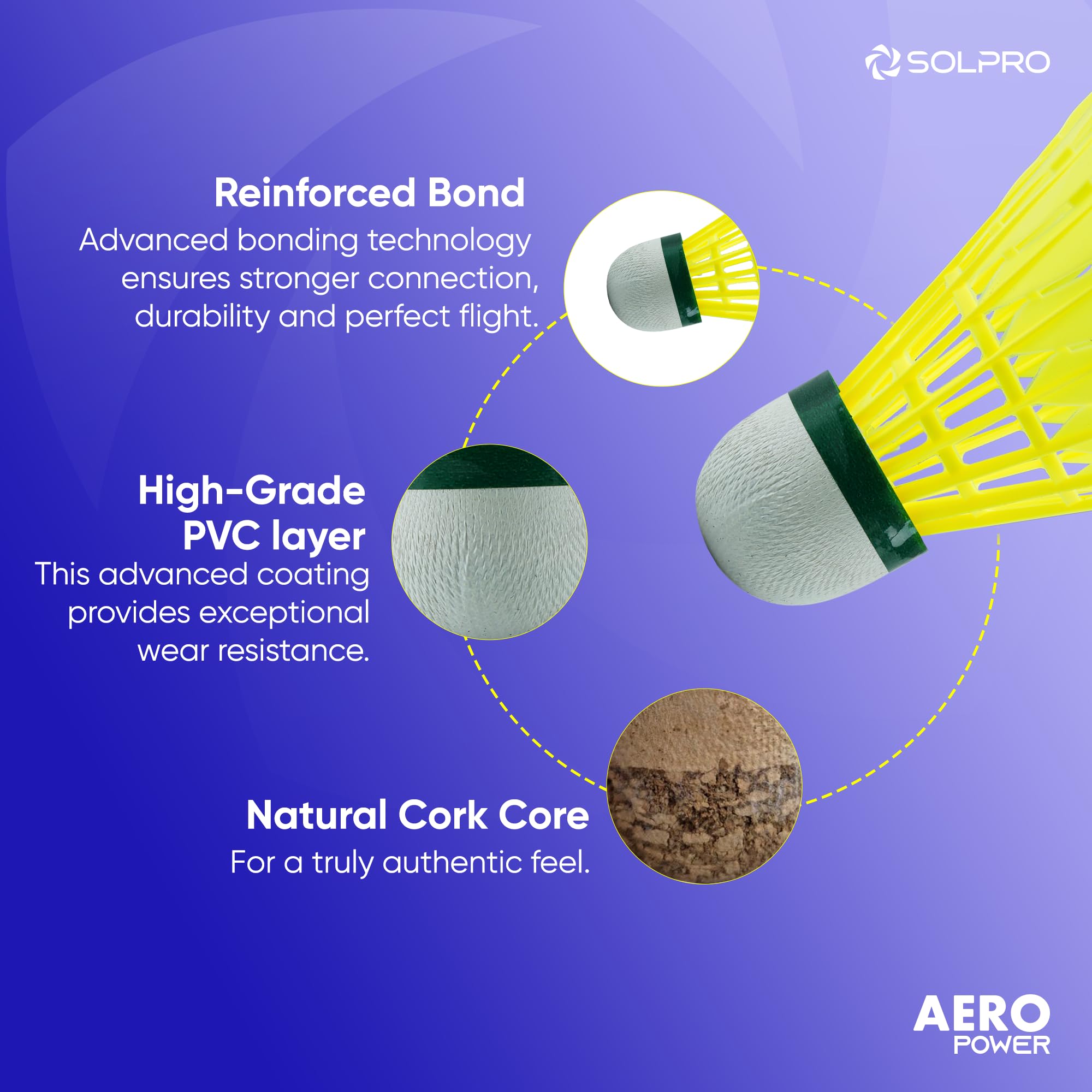 Solpro Aero Power Nylon Shuttlecock