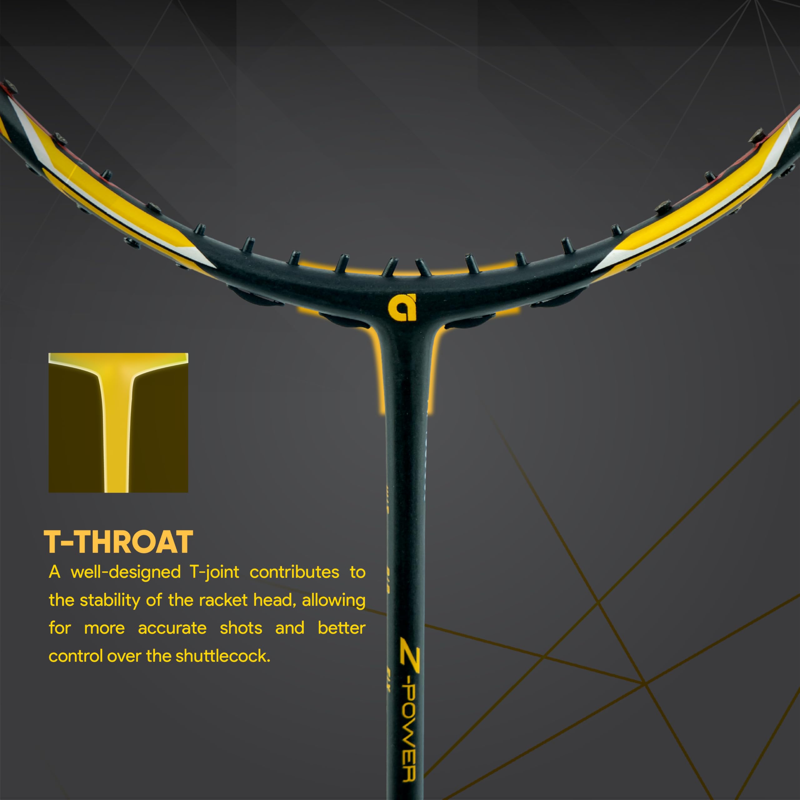 Apacs Z-Power 800 RP+ (38LBS, 100% Japan Made Graphite) 4U | Head Heavy Unstrung Badminton Racquet with Sonic Metal Tech