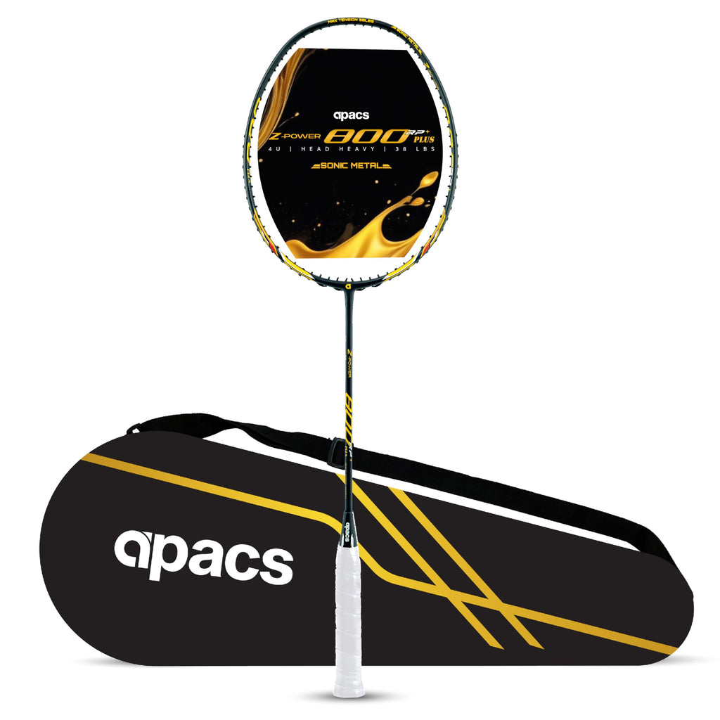 Apacs Z-Power 800 RP+ (38LBS, 100% Japan Made Graphite) 4U | Head Heavy Unstrung Badminton Racquet with Sonic Metal Tech