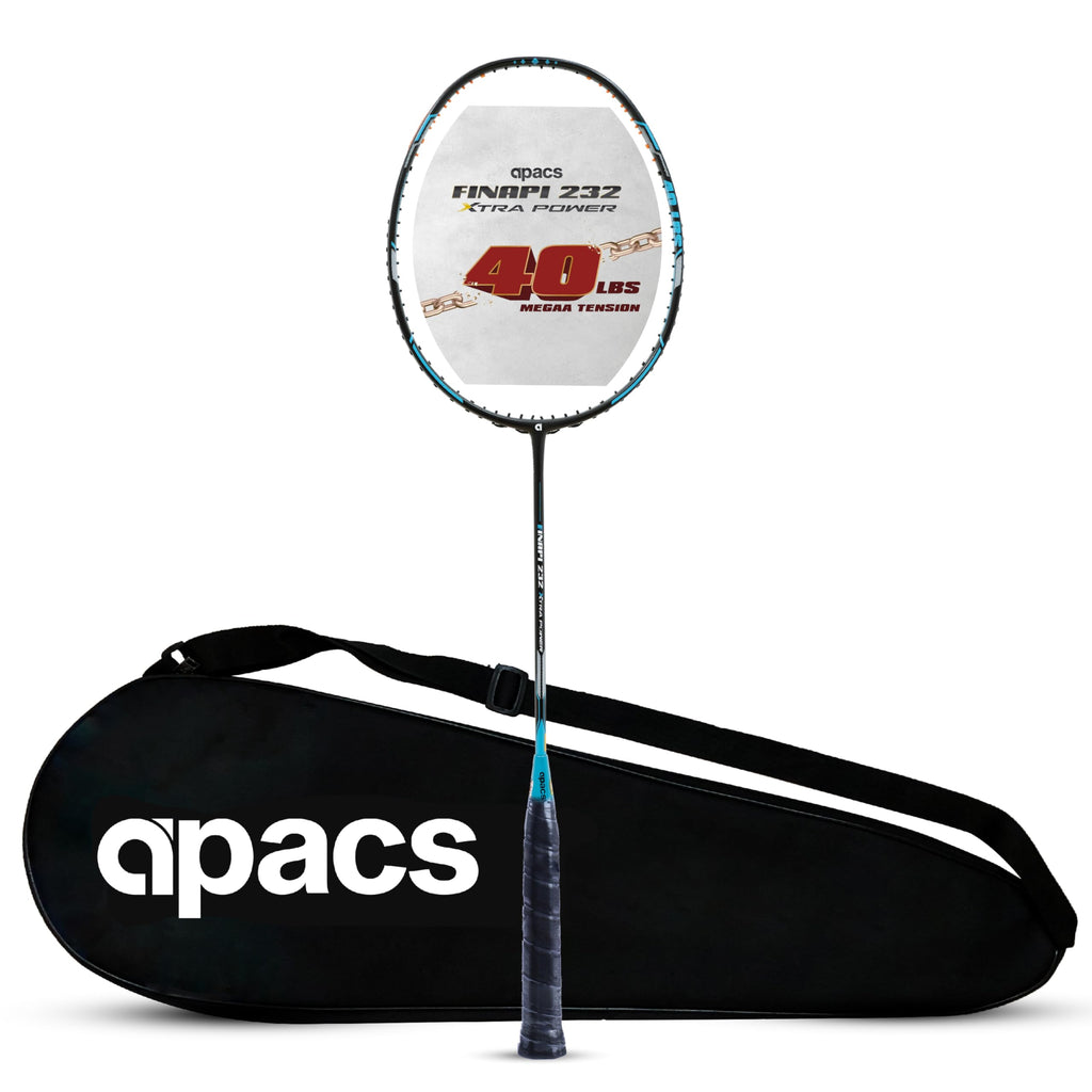 Apacs Finapi 232 Xtra Power (40LBS, 100% Top Grade UHM Japanese Graphite) Extra Strong Professional Unstrung Badminton Racket with Free Full Cover