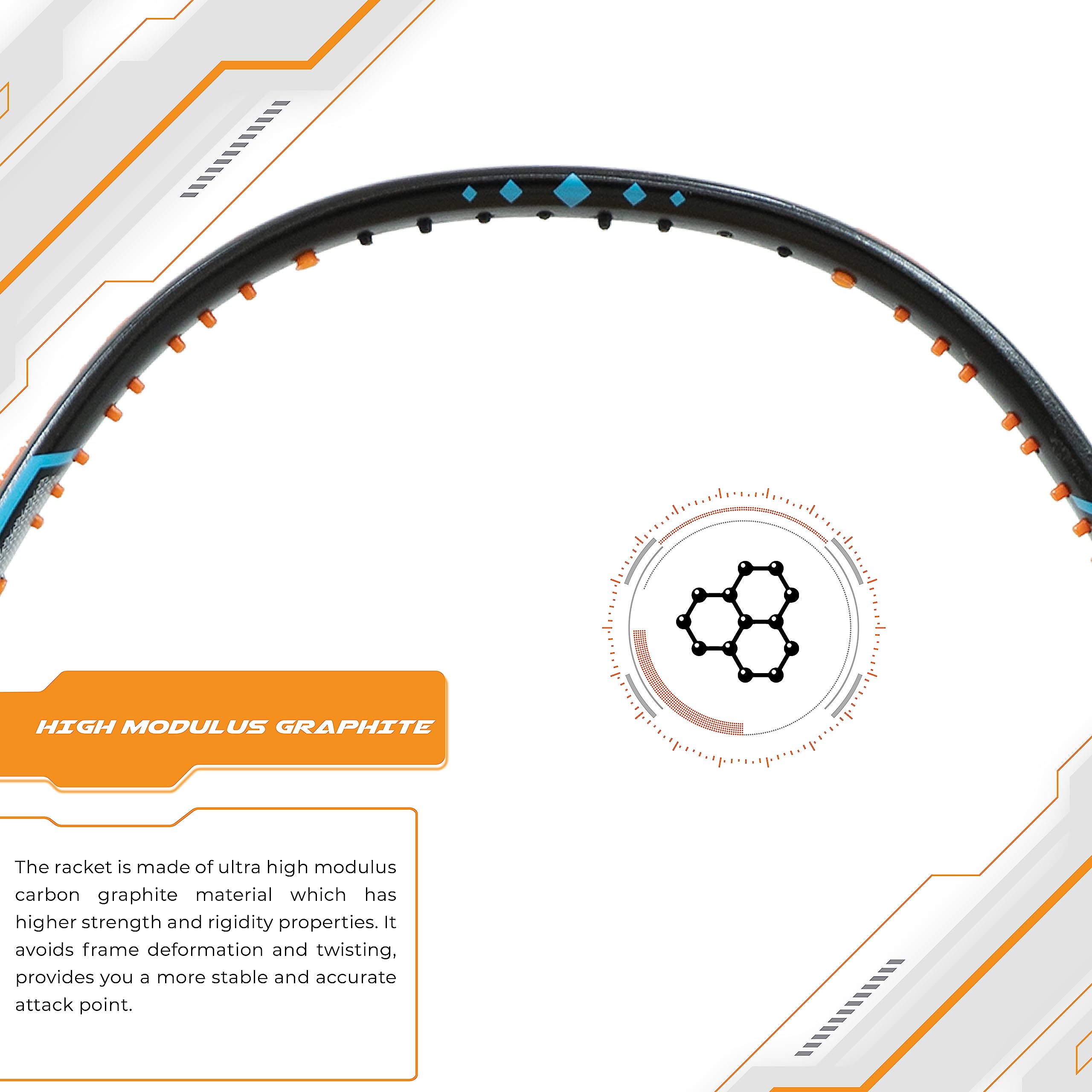 Apacs Finapi 232 Xtra Power (40LBS, 100% Top Grade UHM Japanese Graphite) Extra Strong Professional Unstrung Badminton Racket with Free Full Cover