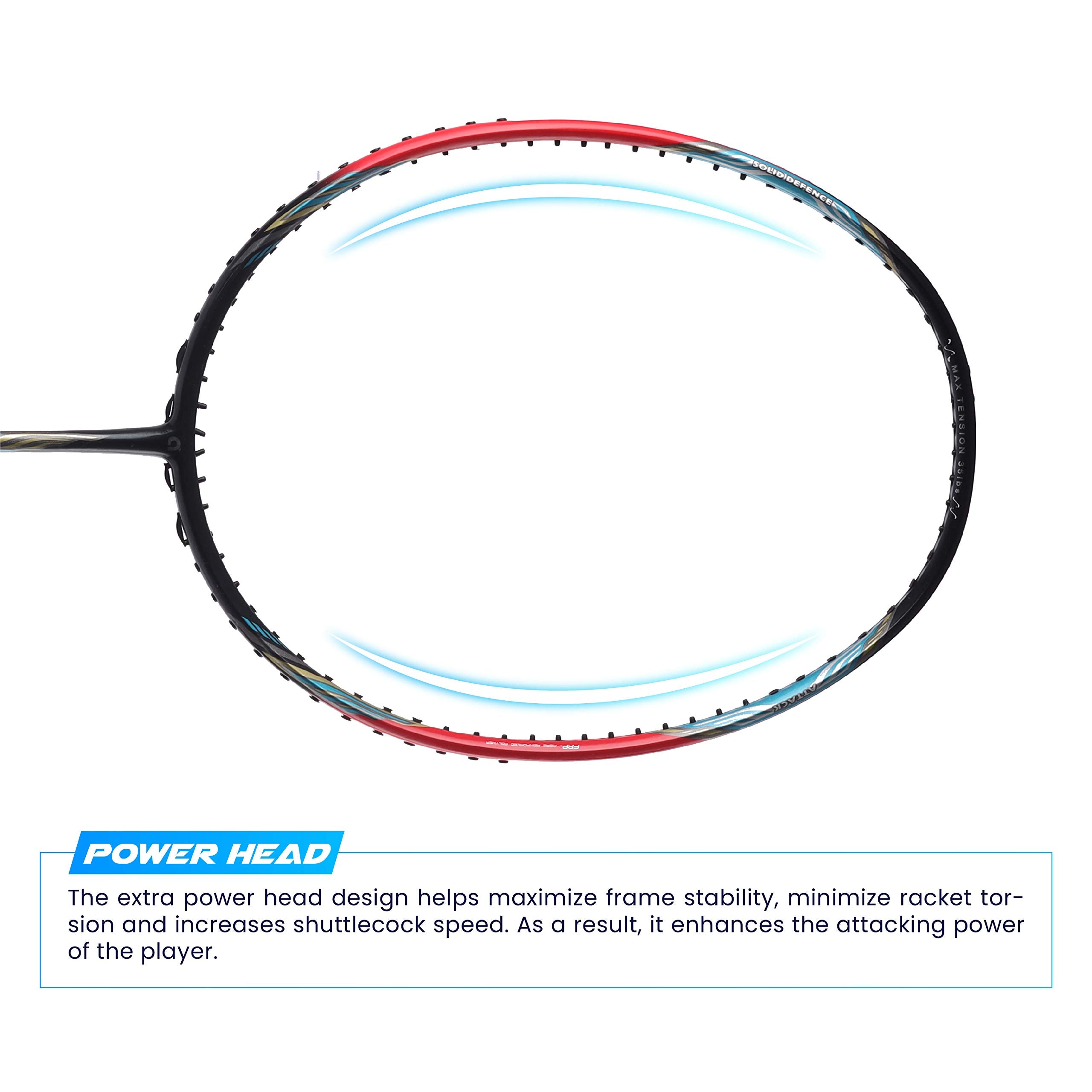 Apacs Counter Attack (Ultralight 73g, 35 LBS) Made in Vietnam | Japanese Graphite Unstrung Badminton Racket with Full Cover | G2-4 1/8 inches