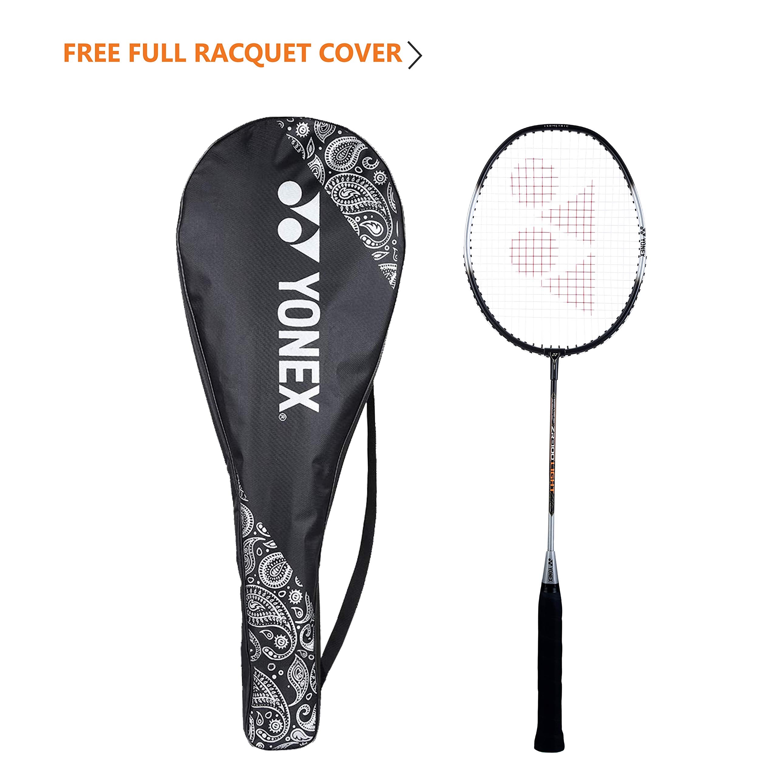 Yonex ZR 100 Light Aluminium Badminton Racquet with Full Cover | Made in India (Black,Pack of 1)